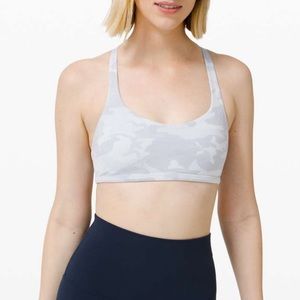 Lululemon free to be wild bra white/gray camo